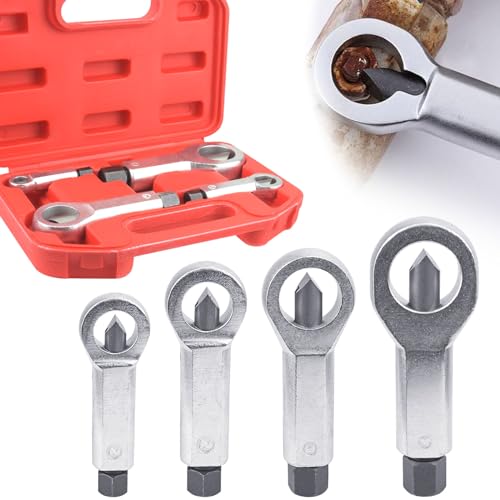 BIGP 4-tlg Mutternsprenger-Satz, 9-12 mm / 12-16 mm / 16-22 mm / 22-27 mm Nuss Splitter Mutter Entferner Extraktions Werkzeug zum Entfernen gebrochener und beschädigter Muttern von BIGP