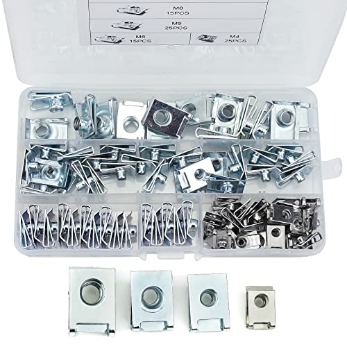 BIGP 80 Stück Gewinde Clip Mutter Set, U-Typ Blechmuttern, M4 M5 M6 M8 Blechmuttern Schnappmutter Set, Clipmuttern Schnappmuttern Karosserieklemmen Edelstahl für Auto Motorrädern BIGP 80 Stück Gewinde Clip Mutter Set, U-Typ Blechmuttern, M4 M5 M6 M8 Blechmuttern Schnappmutter Set, Clipmuttern Schnappmuttern Karosserieklemmen Edelstahl für Auto Motorrädern von BIGP