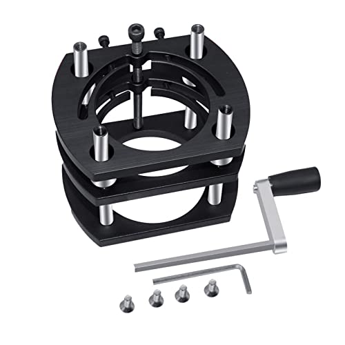 BIGP Frästisch-Hebesystem, Router Lift 4-Backen-Hebebühne Klemm-Frästisch-Hebesystem Oberfräse Tisch Hebesystem Basis Gravur DIY Werkzeuge für Motoren mit 64-66mm Durchmesser (Schwarz) von BIGP