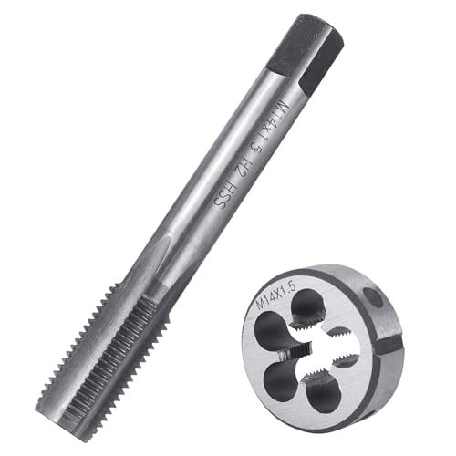 BIGP Gewindebohrer M14 X 1.5, Metrisch Gewindeschneid und Gewindeschneideisen, HSS Gewindebohrer und Schneideisen Set, Rechtsgewinde Feingewinde Schneider, Gerade Geriffelt Gewindeschneider BIGP Gewindebohrer M14 X 1.5, Metrisch Gewindeschneid und Gewindeschneideisen, HSS Gewindebohrer und Schneideisen Set, Rechtsgewinde Feingewinde Schneider, Gerade Geriffelt Gewindeschneider von BIGP