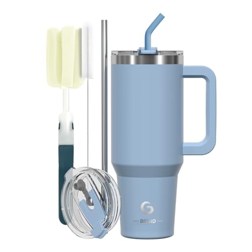 BIGRD 40oz Straw thermobecher to Go Mug, Thermal Mug, Double-Walled Stainless Steel Vacuum Leak-Proof Drinking Cup with Handle,Travel Car Coffee Mug for Cold and Hot,Smog Blue BIGRD 40oz Straw thermobecher to Go Mug, Thermal Mug, Double-Walled Stainless Steel Vacuum Leak-Proof Drinking Cup with Handle,Travel Car Coffee Mug for Cold and Hot,Smog Blue von BIGRD