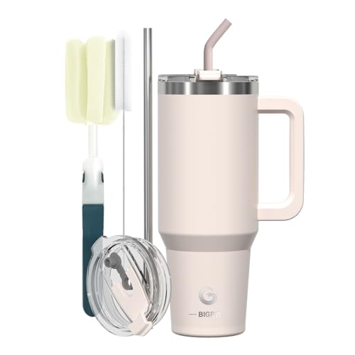 BIGRD 1.13 Litre Kaffee Mug to Go, Stainless Steel Vacuum Insulated Thermal Mug, Double-Walled Leak-Proof Drinking Bottle with Straws & Handle, BPA-Free, for Coffee/Tea,Rose Quartz BIGRD 1.13 Litre Kaffee Mug to Go, Stainless Steel Vacuum Insulated Thermal Mug, Double-Walled Leak-Proof Drinking Bottle with Straws & Handle, BPA-Free, for Coffee/Tea,Rose Quartz von BIGRD