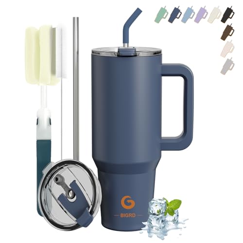 BIGRD 40oz Straw thermobecher to Go Mug,Thermal Mug,Double-Walled Stainless Steel Vacuum Leak-Proof Drinking Cup with Handle, Thermosflasche, Travel Coffee Insulated Bottle (Twilight) von BIGRD