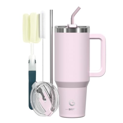 BIGRD 40oz Straw thermobecher to Go Mug,Thermal Mug,Double-Walled Stainless Steel Vacuum Leak-Proof Drinking Cup with Handle and Straw, Thermosflasche, Travel Coffee Insulated Bottle,Rosa BIGRD 40oz Straw thermobecher to Go Mug,Thermal Mug,Double-Walled Stainless Steel Vacuum Leak-Proof Drinking Cup with Handle and Straw, Thermosflasche, Travel Coffee Insulated Bottle,Rosa von BIGRD