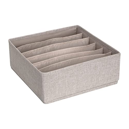 BIGSO großer Schubladen Organizer – Aufbewahrungsbox mit 6 Fächern – praktische Schubladenbox für die Kommode oder das Schlafzimmer – ideal für kleinere Gegenstände – beige von BIGSO BOX OF SWEDEN