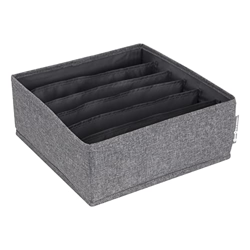 BIGSO großer Schubladen Organizer – Aufbewahrungsbox mit 6 Fächern – praktische Schubladenbox für die Kommode oder das Schlafzimmer – ideal für kleinere Gegenstände – grau BIGSO großer Schubladen Organizer – Aufbewahrungsbox mit 6 Fächern – praktische Schubladenbox für die Kommode oder das Schlafzimmer – ideal für kleinere Gegenstände – grau von BIGSO BOX OF SWEDEN