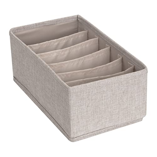 BIGSO kleiner Schubladen Organizer – Aufbewahrungsbox mit 6 Fächern – praktische Schubladenbox für die Kommode oder das Schlafzimmer – ideal für kleinere Gegenstände – beige von BIGSO BOX OF SWEDEN