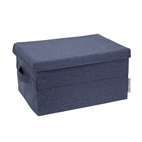 BIGSO mittelgroße Aufbewahrungsbox mit Deckel und Griff – Schrankbox aus Polyester und Karton in Leinenoptik – Faltbox für Kleidung, Bettwäsche, Spielzeug usw. – blau BIGSO mittelgroße Aufbewahrungsbox mit Deckel und Griff – Schrankbox aus Polyester und Karton in Leinenoptik – Faltbox für Kleidung, Bettwäsche, Spielzeug usw. – blau von BIGSO BOX OF SWEDEN