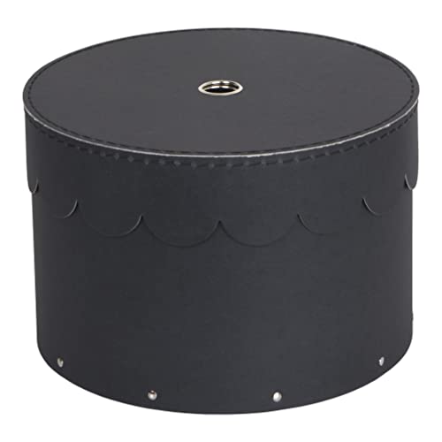 BIGSO WILMA 2er-Set runde Aufbewahrungsbox mit Deckel – Ordnungsbox mit Deckel für Kleidung, Spielzeug usw. – Dekorative runde Box aus Faserplatte und Papier – dunkelgrau von BIGSO BOX OF SWEDEN