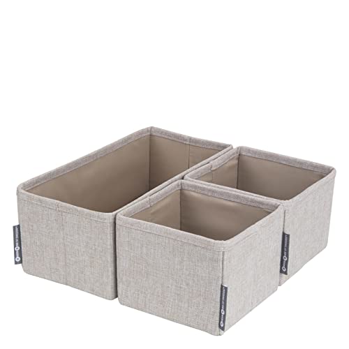 BIGSO 3er-Set Aufbewahrungsboxen – Schubladen Organizer mit Zwei kleinen Boxen und Einer großen Box – ideal zur Kleideraufbewahrung in der Kommode – grau von BIGSO BOX OF SWEDEN