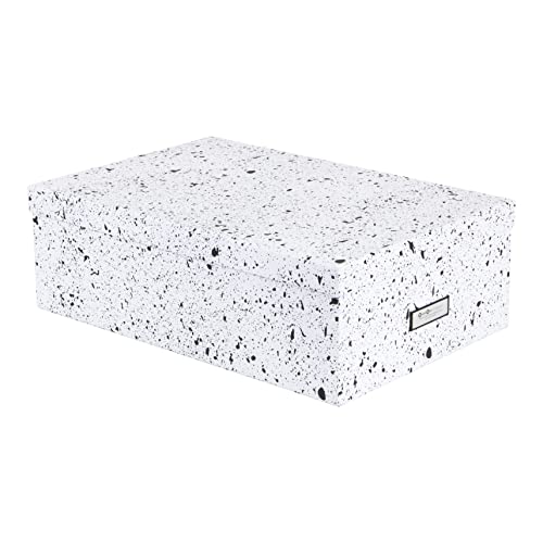 BIGSO BOX OF SWEDEN INGE 3er-Set Aufbewahrungsboxen für das Schlaf-, Kinder-, Arbeits- oder Badezimmer – Ordnungsbox mit Deckel – Aufbewahrungskisten aus Faserplatte und Papier – schwarz gesprenkelt von BIGSO BOX OF SWEDEN