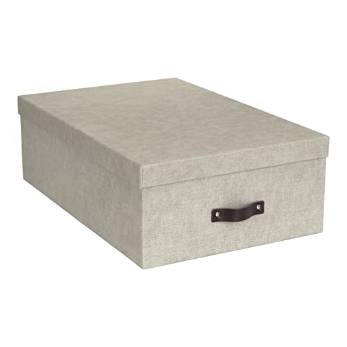 Bigso Box of Sweden INGE 3er-Set Aufbewahrungsboxen für das Schlaf-, Kinder-, Arbeits- oder Badezimmer – Ordnungsbox mit Deckel – Aufbewahrungskisten in Leinenoptik – beige von BIGSO BOX OF SWEDEN