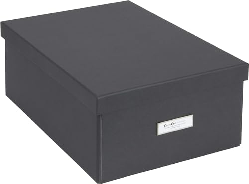 Bigso Box of Sweden Karin Faltbare Aufbewahrungsbox, Papierlaminiert, Dark, Small von BIGSO BOX OF SWEDEN