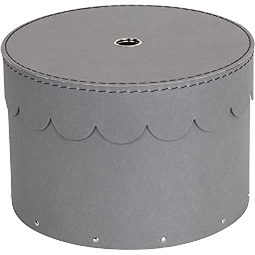 BIGSO WILMA 2er-Set runde Aufbewahrungsbox mit Deckel – Ordnungsbox mit Deckel für Kleidung, Spielzeug usw. – Dekorative runde Box aus Faserplatte und Papier – grau von BIGSO BOX OF SWEDEN