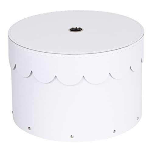 BIGSO WILMA 2er-Set runde Aufbewahrungsbox mit Deckel – Ordnungsbox mit Deckel für Kleidung, Spielzeug usw. – Dekorative runde Box aus Faserplatte und Papier – weiß von BIGSO BOX OF SWEDEN