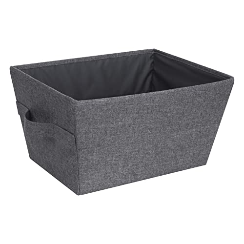 BIGSO BOX OF SWEDEN trapezförmige Aufbewahrungsbox (mittel) – faltbare Box mit Tragegriffen für Decken, Kleidung, Schuhe, Spielzeug und mehr – Aufbewahrungslösung aus Polyester und Pappe – grau von BIGSO BOX OF SWEDEN