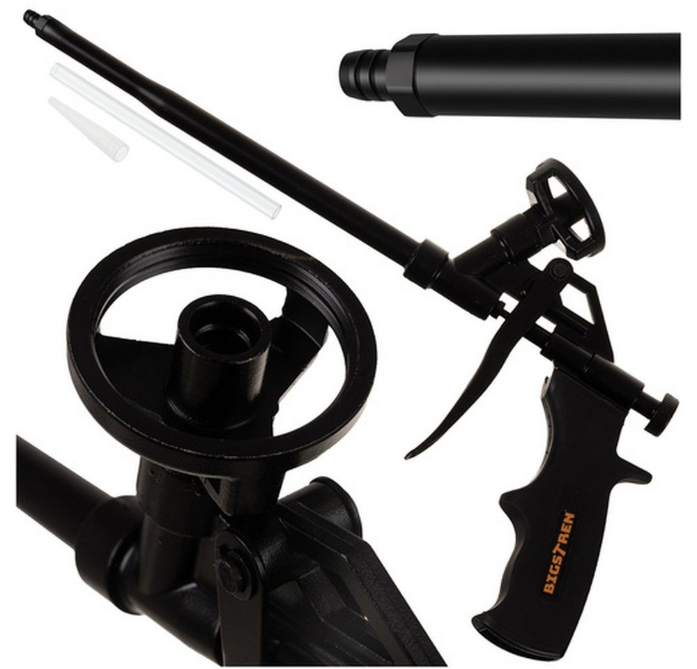 BIGSTREN Bauschaumpistole Metall-Montageschaumpistole 320-mm, Spar-Set, 1-tlg., präzise, Ideal für Bau-, Renovierungs- und Isolationsarbeiten von BIGSTREN