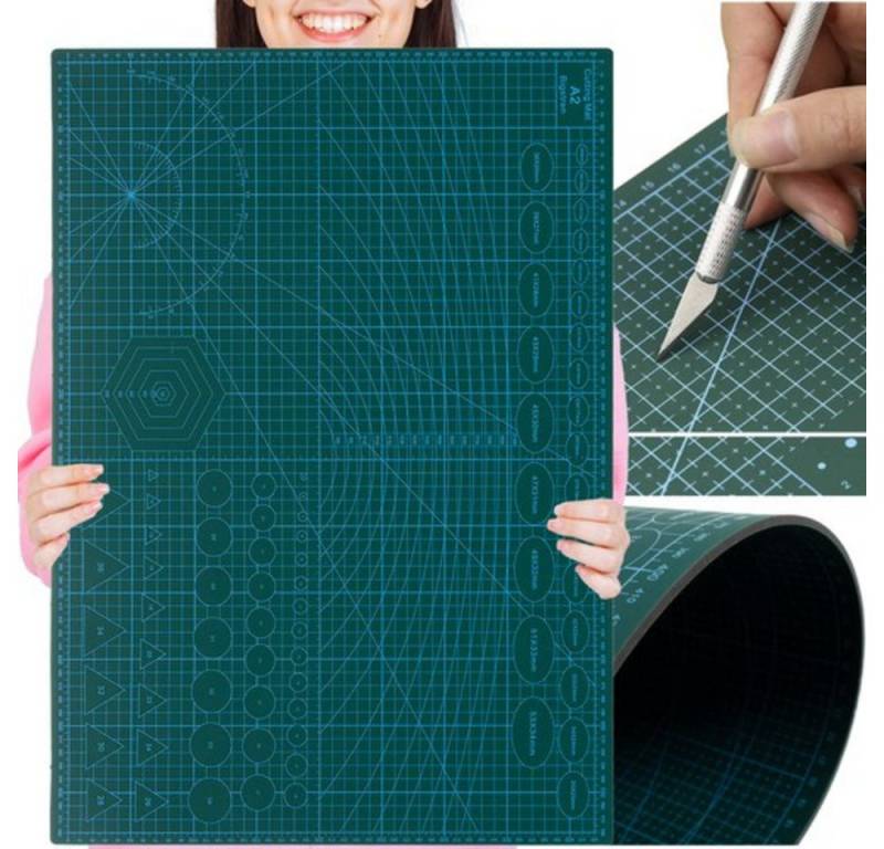 BIGSTREN Modellierwerkzeug Modellierschneidematte A2, (Spar-Set, 1 St., doppelseitig), Skalen und Hilfslinien auf beiden Seiten für präzises Schneiden von BIGSTREN