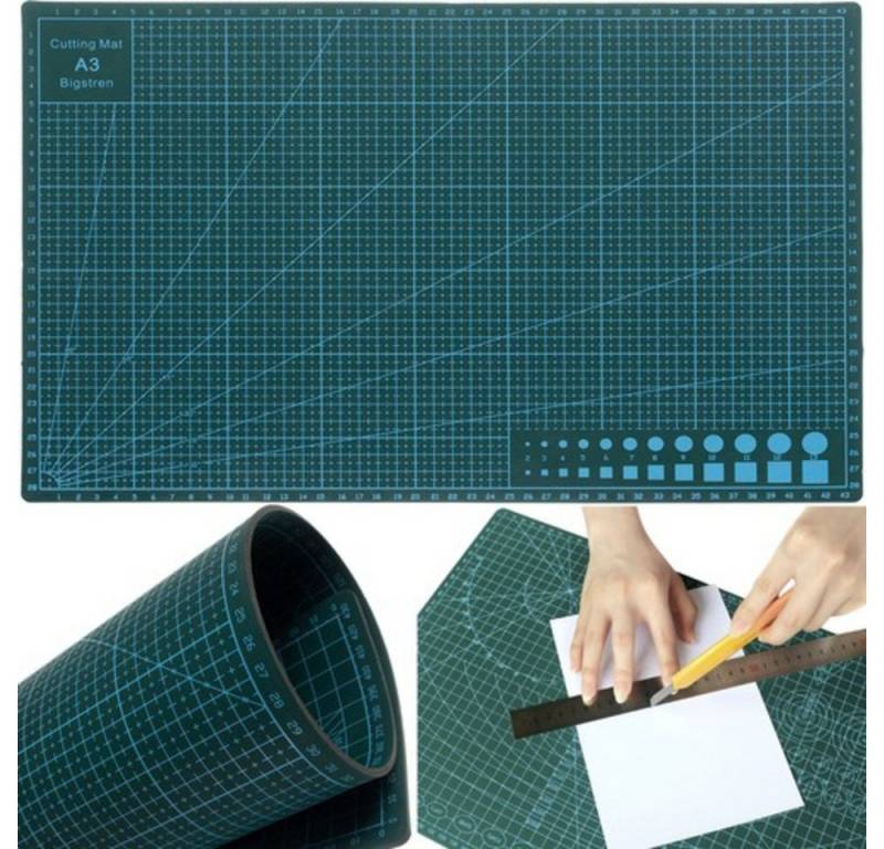 BIGSTREN Modellierwerkzeug Modellierschneidematte A3 Schutzmatte, (Spar-Set, 1 St., doppelseitig), Anti-Rutsch-Beschichtung sorgt für festen Halt auf dem Tisch von BIGSTREN