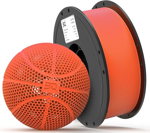 BIQU PLA-HR Flexible 3D Printer Filament Specifically for Printing Airless Basketballs, 1.75mm 1KG Spool (2.2lbs), Flexi Tough Filament Compatible with Most FDM 3D Printer (Orange) von BIGTREETECH