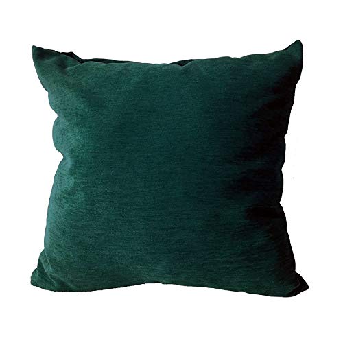BEGOODTEX 1 Stück schwer entflammbare dekorative Chenille-Kissenbezüge, weich für Sofa, Schlafzimmer, Couch (Schwarzgrün) (60 x 60 L) von BIGUFRTEX