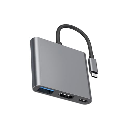 BIGULA HDMI Adapter USB C zu HDTV Multiports Hubs mit 4K Ausgang USB3.0 Datenübertragung Ladeanschluss für Projektoren von BIGULA