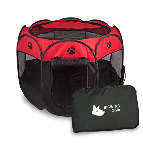 BIGWING Style Welpenlaufstall/Tierlaufstall/Hundehütte/Welpenauslauf/Laufstall für Hunde/Katzenhaus/Wasserdichtes Zelt für Kleintiere wie Hunde, Katzen (S,Rot) BIGWING Style Welpenlaufstall/Tierlaufstall/Hundehütte/Welpenauslauf/Laufstall für Hunde/Katzenhaus/Wasserdichtes Zelt für Kleintiere wie Hunde, Katzen (S,Rot) von BIGWING Style