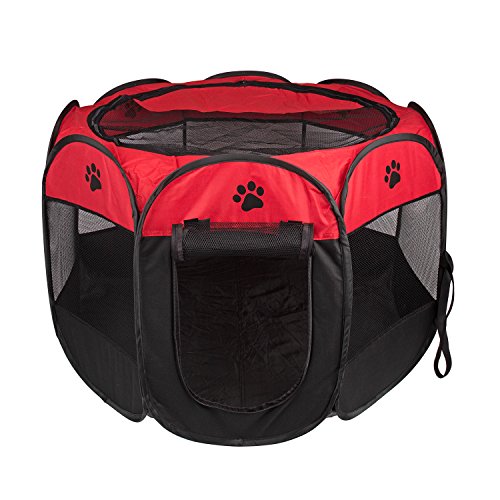 BIGWING Style Welpenlaufstall/Tierlaufstall/Hundehütte/Welpenauslauf/Laufstall für Hunde/Katzenhaus/Wasserdichtes Zelt für Kleintiere wie Hunde, Katzen (L,Rot) BIGWING Style Welpenlaufstall/Tierlaufstall/Hundehütte/Welpenauslauf/Laufstall für Hunde/Katzenhaus/Wasserdichtes Zelt für Kleintiere wie Hunde, Katzen (L,Rot) von BIGWING Style