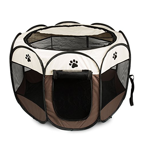 BIGWING Style Welpenlaufstall/Tierlaufstall/Hundehütte/Welpenauslauf/Laufstall für Hunde/Katzenhaus/Wasserdichtes Zelt für Kleintiere wie Hunde, Katzen (L, braun) BIGWING Style Welpenlaufstall/Tierlaufstall/Hundehütte/Welpenauslauf/Laufstall für Hunde/Katzenhaus/Wasserdichtes Zelt für Kleintiere wie Hunde, Katzen (L, braun) von BIGWING Style