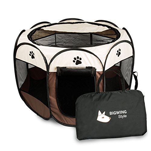BIGWING Style Welpenlaufstall/Tierlaufstall/Hundehütte/Welpenauslauf/Laufstall für Hunde/Katzenhaus/Wasserdichtes Zelt für Kleintiere wie Hunde, Katzen (S, braun) BIGWING Style Welpenlaufstall/Tierlaufstall/Hundehütte/Welpenauslauf/Laufstall für Hunde/Katzenhaus/Wasserdichtes Zelt für Kleintiere wie Hunde, Katzen (S, braun) von BIGWING Style