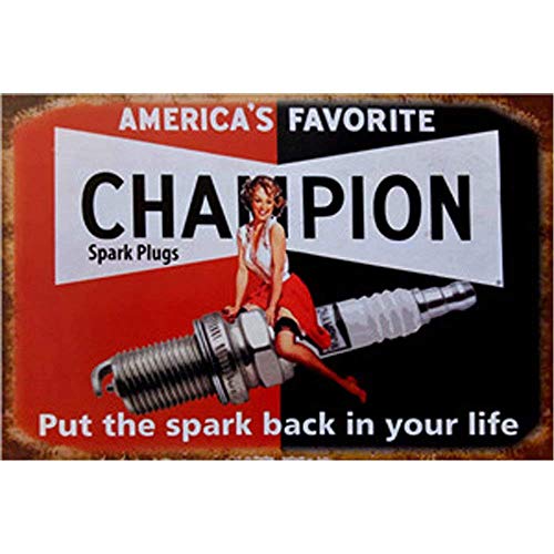NNGT Champion Put the Spark Back in Your Life Vintage Poster Blechschild Blechschild Pub Cafe Home Decor Plaque Metallschild 20 x 30 cm von BIGYAK
