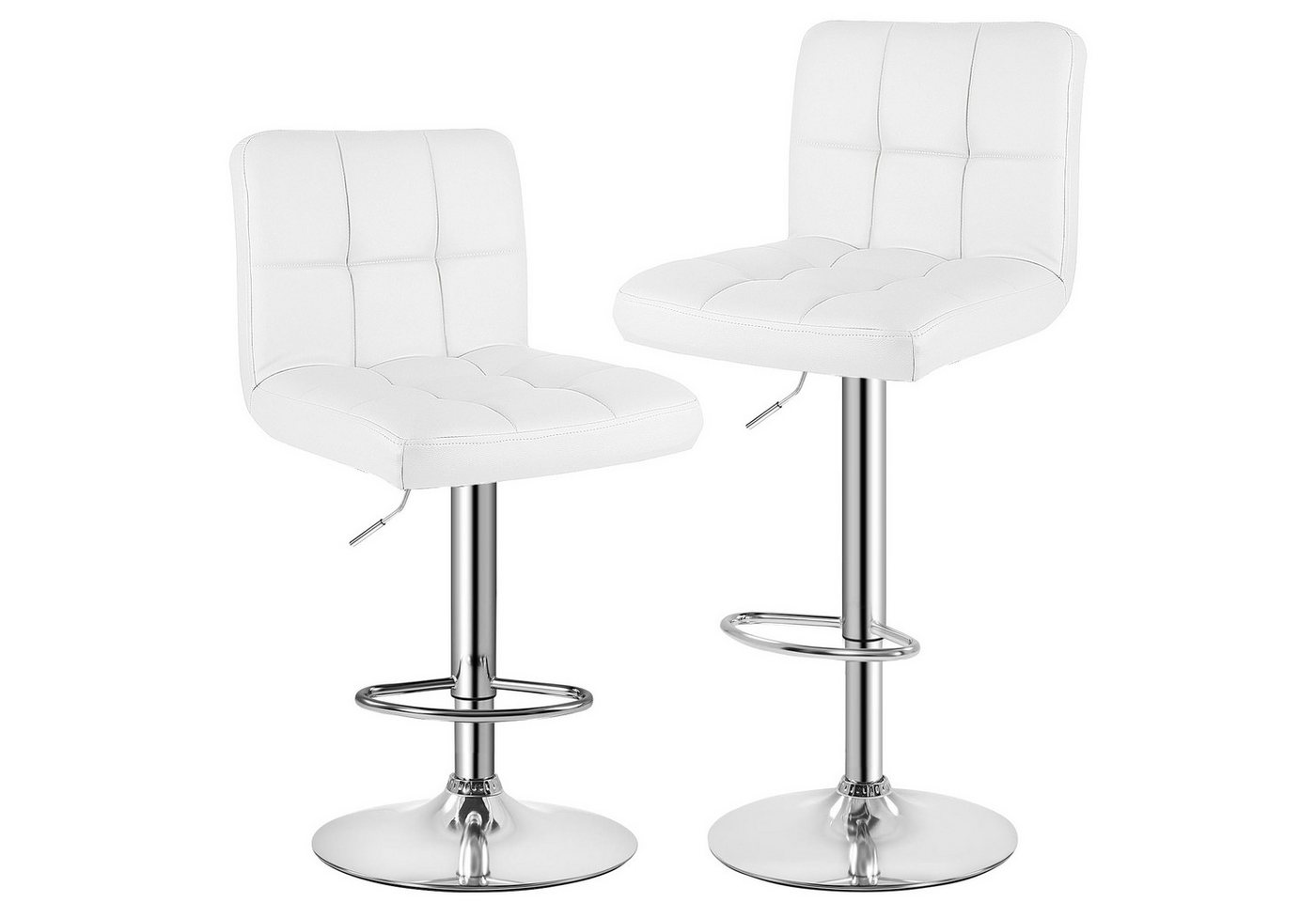 BIGZZIA Barhocker 2er Set - Barhocker Höhenverstellbar mit Lehne (Set, 2er set, 2 Barhocker im set), PU-Leder - mit Rückenlehne und Fußstütze, 360° Drehbar von BIGZZIA