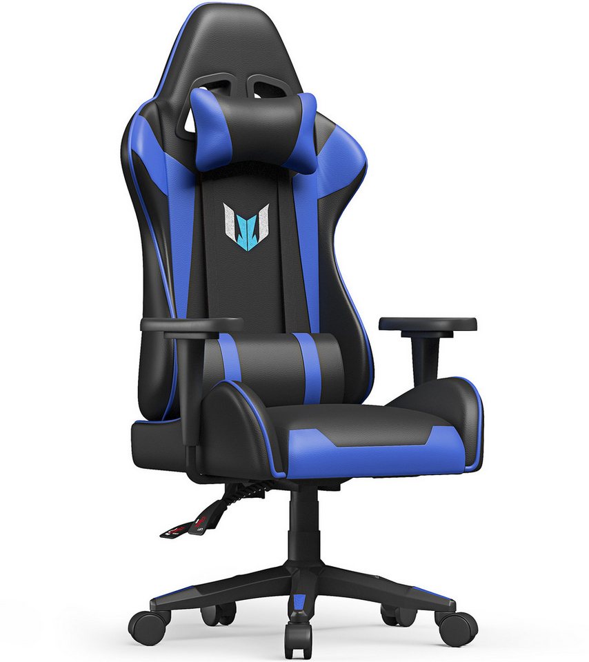 BIGZZIA Gaming Chair Gamer Stühle mit Lendenkissen, Höhenverstellbar, mit Kopfstütze, Computerstuhl Ergonomisch von BIGZZIA