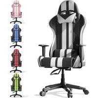 Bigzzia - Gaming Stuhl Ergonomisch - Gamer Stühle mit Lendenkissen + Kopfstütze - Gaming Chair Höhenverstellbar Bürostuhl Computerstuhl für von BIGZZIA