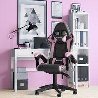 Bürostuhl Ergonomisch - Gamer Stühle mit Lendenkissen + Kopfstütze Gaming Chair Höhenverstellbar Bürostuhl Computerstuhl für Erwachsene Mädchen von BIGZZIA