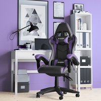 Bigzzia - Bürostuhl Ergonomisch - Gamer Stühle mit Lendenkissen + Kopfstütze Gaming Chair Höhenverstellbar Bürostuhl Computerstuhl für Erwachsene von BIGZZIA