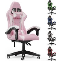 Bigzzia - Gaming Stuhl Ergonomisch - Gamer Stühle mit Lendenkissen + Kopfstütze Gaming Chair Höhenverstellbar Bürostuhl Computerstuhl für Erwachsene von BIGZZIA