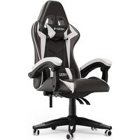 Bigzzia - Gaming Stuhl Ergonomisch - Gamer Stühle mit Lendenkissen + Kopfstütze Gaming Chair Höhenverstellbar Bürostuhl Computerstuhl für Erwachsene von BIGZZIA