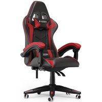 Gaming Stuhl Ergonomisch - Gamer Stühle mit Lendenkissen + Kopfstütze Gaming Chair Höhenverstellbar Bürostuhl Computerstuhl für Erwachsene Mädchen von BIGZZIA