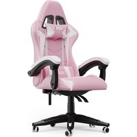 Gaming Stuhl Ergonomisch - Gamer Stühle mit Lendenkissen + Kopfstütze Gaming Chair Höhenverstellbar Bürostuhl Computerstuhl für Erwachsene Mädchen von BIGZZIA