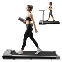 Bigzzia - Motorisiertes Laufband – Portable Flat – mit Fernbedienung und LCD-Display – keine Installation erforderlich – silbrig von BIGZZIA