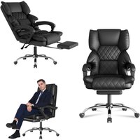 Bürostuhl Ergonomisch, Bigzzia Schreibtischstuhl Chefsessel, Bürostuhl 200kg mit Fußstütze, PC Stuhl, Schwarz Bürostuhl Ergonomisch, Bigzzia Schreibtischstuhl Chefsessel, Bürostuhl 200kg mit Fußstütze, PC Stuhl, Schwarz von BIGZZIA