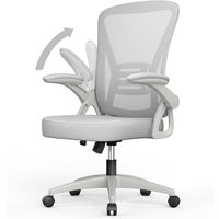 Bürostuhl Ergonomischer Bürostuhl - Schreibtischstuhl Computer Stuhl drehstuhl mit Netz-Design-Sitzkissen - Maximale Belastbarkeit 150kg/330lb - Grau von BIGZZIA