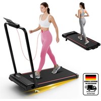 Faltbares Laufband für Zuhause, 1–8 km/h, tragbares Laufband mit Fernbedienung und LED-Anzeige, 1400-W-Motor, keine Montage erforderlich (schwarz) von BIGZZIA