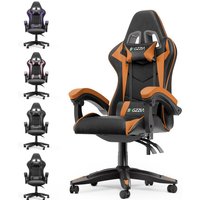Gaming Stuhl BIGZZIA - Ergonomischer Bürostuhl - Zurücklehnen PC-Spiel Stuhl - Gaming Sessel Ergonomischer Gamer Stuhl Kopfstütze Lendenkissen Gaming Stuhl BIGZZIA - Ergonomischer Bürostuhl - Zurücklehnen PC-Spiel Stuhl - Gaming Sessel Ergonomischer Gamer Stuhl Kopfstütze Lendenkissen von BIGZZIA