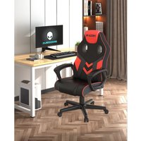 Bigzzia - Gaming Stuhl Computerstuhl Ergonomisch - Gamer Stuhl Bürostuhl mit Höhenverstellung Wippfunktion Feste Armlehne für Erwachsene Junge von BIGZZIA