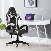 Bigzzia - Gaming Stuhl Ergonomisch Gamer Stühle mit Lendenkissen + Kopfstütze - Gaming Chair Höhenverstellbar Bürostuhl Computerstuhl für Erwachsene von BIGZZIA