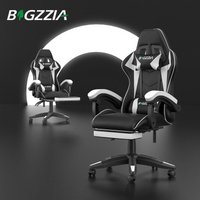 Bigzzia - Gaming Stuhle 136kg gaming Stuhl mit Fußstütze - Ergonomischer Gaming Sessel mit Lendenwirbelstütze - Gaming Chair - pu Leder - pc Stuhl von BIGZZIA