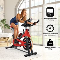 Bigzzia - Stationäres Heimtrainer Indoor-Cycling-Fahrrad mit schlankem Schwungrad, LCD-Monitor, bequemem Sitz, Spin-Bike für Heimtraining im von BIGZZIA