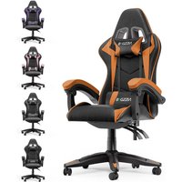 Bigzzia - Gaming Stuhl Ergonomisch - Gamer Stühle mit Lendenkissen + Kopfstütze Gaming Chair Höhenverstellbar Bürostuhl Computerstuhl für Erwachsene von BIGZZIA